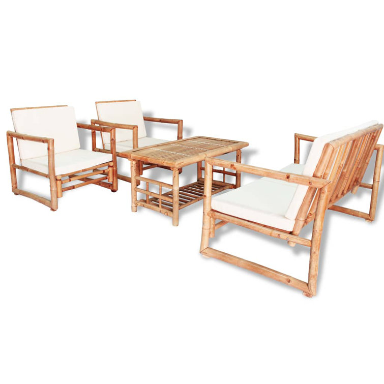 Bamboo patio 2025 furniture set